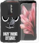 KJYFOANI DU06 Case for Doogee Blade 10 with 1 Piece HD Screen Protector, Shockproof Protective Case Ultra Thin Soft Silicone TPU Mobile Phone Case + Ring Holder for Doogee Blade 10 (6.56 Inches)