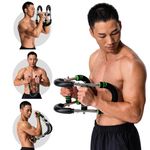 JevenFening U-Shape Twister Arm Exerciser. Adjustable Chest Expander. Biceps,Triceps,Shoulders,Back,Forearm and Inner Thigh Workout Equipment.Upper Body Strength Training (Green [65-100lb])