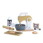 KidKraft Metallic Baking Set with Toy Mixer and Play Food, Accessory for Kids' Kitchen, Wooden Toy Kitchen Appliance Set for Kids, Play Kitchen Accessories, Kids' Toys, 53535