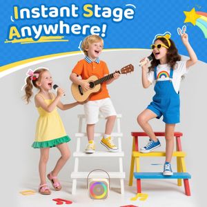 Jeefu Karaoke Machine with 2 Wireless Microphones – Portable Speaker