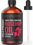 Aria Starr Rosehip Seed Oil Organic Cold Pressed For Face, Skin & Scars - 100% Pure Essential Oil - 4oz