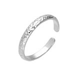 Sterling Silver Hammered Finish Adjustable Toe Ring