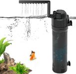 longziming Internal Fish Tank Filter, Aquarium Filter with UV Steriliser,5WPowered Fish Tank Filter With 3-layer Filtration.500L/H. Filter Pump for 20-30cm Aquariums,Flow Rate and Direction Adjustable