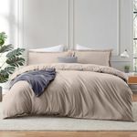 Hearth & Harbor Bed Linen Set, 3Piece King Duvet Cover, Soft Microfiber, Lightweight, Breathable, Button Closure, 104x90 inches, 2 Pillow Shams