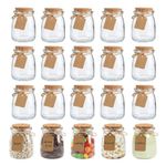 20 Pack Small Glass Jars with Cork Lids, 7 oz Glass Favor Jars Mini Yogurt Jars Gift Jars Clear Pudding Jars for Candy, Jam, Candle Making, Wedding Favors, DIY Crafts