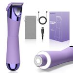 Myigo 2-in-1 Bikini Trimmer Shaver for Women w/Dual Lights, Painless Facial Hair Removal, Electric Face Razors for Women, IPX7 Waterproof Pubic Hair Trimmer for Body, Underarm, Legs, USB-C Charging