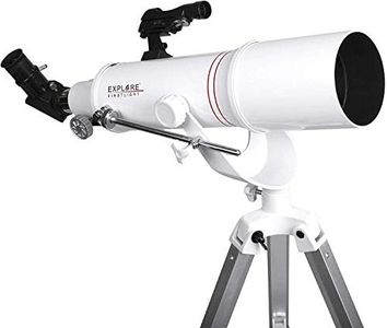 Explore Scientific FirstLight AR90mm White Tube Refractor Telescope with Alt/AZ "U" Yoke Mount, 500mm f/5.5 Focal Length