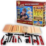 Liberty Imports DIY Deluxe Wood Workshop Kit for Kids with Many Tools