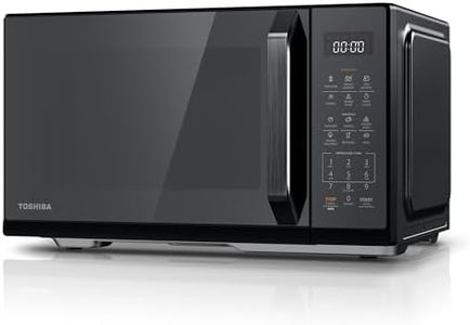 Toshiba Black Mirror Microwave 900w 23L Microwave Oven with Digital Display, Solo, Auto Defrost, One-touch Express Cook with 11 Power Levels, 7 Auto Menus, Perfect for 10'' pizza, MW3-EM23PF(MB)