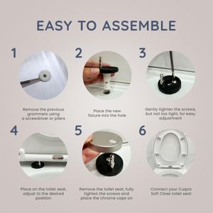 CUQOO Oval Soft Close Toilet Seat – White, Easy Clean