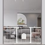 Baby Gate with Cat Door Extra Wide - Walk Through Pet Gate Extra Long and Large - Wide Pressure Mounted Safety Gate