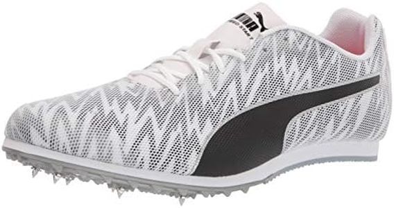 PUMA Men's Evospeed Star 7 Track and Field Shoe, Puma White-puma Black-puma Silver, 9.5