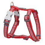 Red Dingo Dog Harness Reflective Bones, Red, MEDIUM 20mm