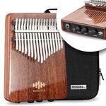 MOOZICA EQX Series Professional Kalimba, Built-in Piezo Pickup 17 Keys Kalimba Thumb Piano With Chorus and Delay Effect Control Professional Acoustic-electric Kalimba (K17EQX)