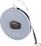 FREEMANS FM50 Grey Magic Fibreglass Measuring Tape - 50m /165ftWith Unbreakable ABS Case || Durable Winding Mechanism Handle and Steel End Hook || Grey Color