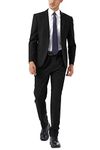 WEEN CHARM Men's Suits Black Tuxedo One Button Slim Fit 2-Piece Suit Wedding Blazer Jacket Pants Set