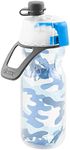 O2COOL Mist 'N Sip Kids Misting Water Bottle 2-in-1 Mist And Sip Function With No Leak Pull Top Spout Kids Water Bottle Sports Water Bottle - 12 oz (Blue Camo)