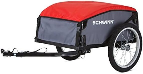 Schwinn Daytripper Cargo Trailer for Bike, 100 lbs. Max Weight Capacity, Collapsible Frame With Quick-Release Wheels, Air-Filled Tires, Red/Grey