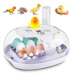Egg Incubator 16-35 Eggs Incubator LED Humidity Display Candler,Automatic Turner& Adding Water 360°Clear View Egg for Hatching Chicken/Quail /Duck /Eggs