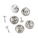 Kidultz Butterfly Metal Clutch Locking Clasp Pin Backs for Badge, Craft and Jewellery Making, Tie Clip Pin Label Clasps Fastener (10)