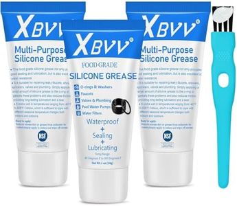 XBVV Food Grade Silicone Lubricating Plumber Grease for Waterproof Faucet Pool Filter O Ring 3-Pack 1 oz Tube with Brush