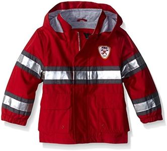 LONDON FOG Baby Boys' Little Man Rain Slicker Raincoat, Fireman Red, 12 Months