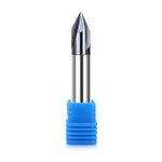 JIANXING 3/8” Carbide Chamfer End Mill, 60 Degree, Carving Bits, V Groove, 4 Flute AlTiN Coating for Alloy Steels, Hardened Steels