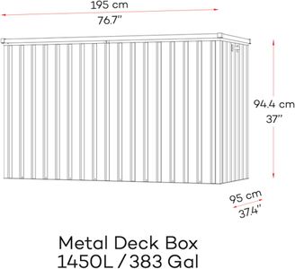 Duramax Metal Cushion Box 1450L – Outdoor Deck Storage, Anthracite & Off-White