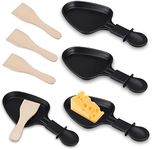 4-Piece Non-Stick Coating Mini Squeegee Set with 4 Wooden Scoop Portable Baking Tray for Melted Cheese Fried Egg (Triangle)