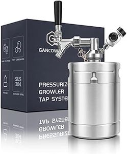 GANCOWISE 64OZ Mini Keg Growler, Pressurized Home Dispenser System with Self-Closing Design Faucet Keeps Carbonation and Fresh for Homebrew, Craft and Draft Beer