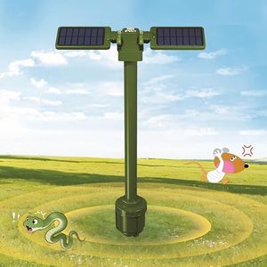 FUTURESUN Solar-Powered Animal Repeller | 360° Ultrasonic Snake, Mole, Hare, Cricket & Grub Deterrent | Twin-Wing Adjustable Solar Panels, IP66 Waterproof, Covers 1000㎡ Garden & Farm Protection