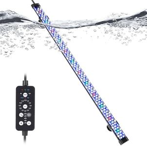 hygger Submersible LED Aquarium Light, 24W 26.8 in 24/7 Mode Fish Tank Light with 5 Rows Beads, withTimer 9 Colors and Adjustable Brightness, Full Spectrum IP68 Waterproof Light for Fish Tank 28-54 in