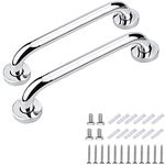 OUKEYI 2 PcsStainless Steel Grab Bar, Steel Safety Support Rail, Bathroom Handrail Disabled Support Home Assist Handle for Bathtub for Elderly, Disabled, Polished Finish(30 cm)