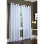 Thermalogic Eight Grommets Rhapsody Thermavoile Lined Curtains, 54" x 108", White