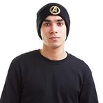 Marvel Men's Avengers Logo Beanie, Black (Black Blk), One (Size:ONE Size)