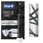 Oral-B Pro 3 Electric Toothbrushes Adults, 1 Toothbrush Head & Travel Case, 3 Modes with Teeth Whitening, 2 Pin UK Plug, Black