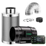 VIVOSUN Smart Air Filtration PRO S8 Kit 8", AeroZesh S8 Inline Duct Fan w/GrowHub E42A Temp. Humidity WiFi-Controller, Carbon Filter & Ducting, Cooling & Ventilation System for Grow Tent, Hydroponics