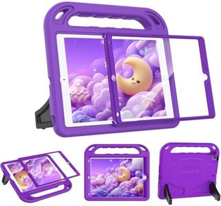 BMOUO Kids Case for iPad 6th/5th Generation (iPad 9.7-inch, 2017/2018), iPad 9.7/Air 2 Case with Screen Protector, Shockproof Handle Stand iPad 6th 5th Generation Cas e for Kids, Purple