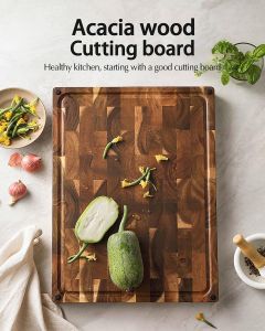 XINZUO Acacia End Grain Cutting Board – Durable Wood Chopping Block