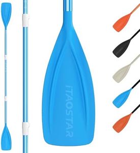 iTAOSTAR P02A-Pure Blue, 4-Piece Stand Up Paddle for Youth with Double Locks, Kayak Paddle Adjustable with Glass Fiber Blade, Floating Paddle Board Oar with Lightweight