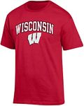 Collegiate Premium Cotton Short-Sleeve T-Shirt - Adult Sizes, Wisconsin Logo, Small