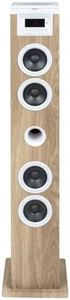 Tour haut-parleur - THOMSON - Blanc/Bois - Bluetooth/CD/USB/SD, 60W, Radio FM, Télécommande, Alim. 230V