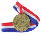 Emblems-Gifts Personalised Star Dance Medal and Ribbon ENGRAVED FREE (T)