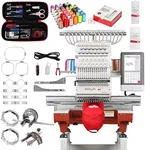POOLIN Multi Needles Commercial Embroidery Machine with Auto Color Change, 13.8x19.7 Inch Embroidery Area, WiFi Transfer, Includes All Accessories for Hats, T-Shirts & Hoodies