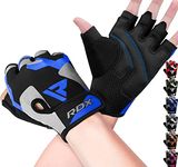 RDX Weight Lifting Gloves Gym Fitness, Anti Slip Padded Palm Grip Protection, Elasticated Breathable, Powerlifting Bodybuilding Workout Strength Training Equipment, Half Finger, Cycling Calisthenics