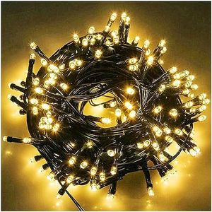 FULLBELL String Lights Fairy Lights Black String Lights 33ft 100 LED Memory Controller, Extendable String Lights for Indoor Outdoor (Warm White)