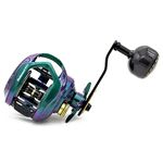 CAMEKOON Bahamut 400 Baitcasting Fishing Reels, Chameleon Paint, 10+1 Stainless Steel Bearings, 35 LBs Carbon Drag, Longer Power Handle, Carbon Fiber Frame and Side Covers, Large Capacity Baitcaster