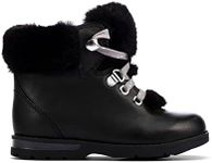 Clarks Girl's Dabi Hiker Snow Boot, Black Leather, 6 UK Child