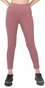 Mehrang Stretchable Yoga Pants For Women & Gym Pants For Women Workout With Mesh Insert & Side Pockets (Xl, Moove), Mauve