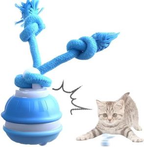 Dog Ball Toy Tail 2.0 Dog Toy, 2025 New Smart Interactive Cats Toys Ball, Squeaky Toy Electric Automatic Rolling Moving Pet Toy Balls with Rope for Cats and Medium Small Dogs Puppy (Blue, 2pcs)
